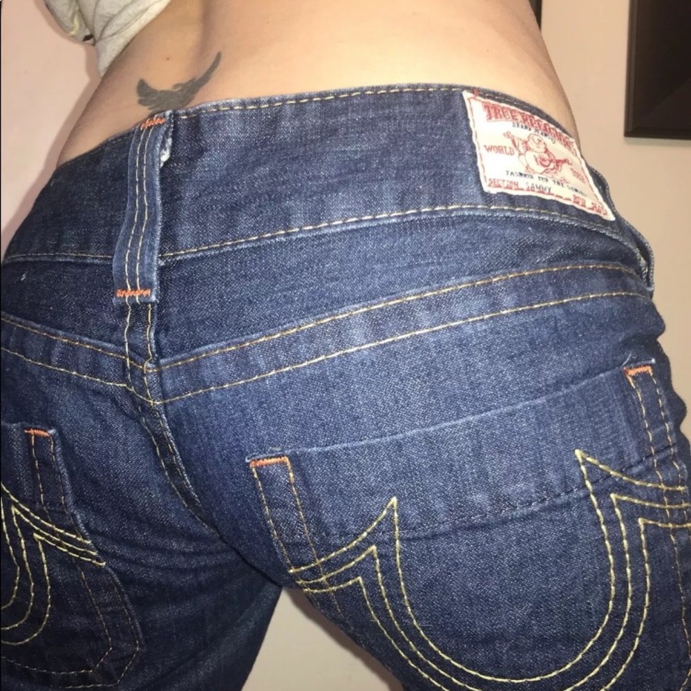 True Religion Dark Sammy Flare Jeans! 30x35 Long